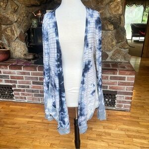 Scrapbook Blue and White Tie-Dye Cardigan